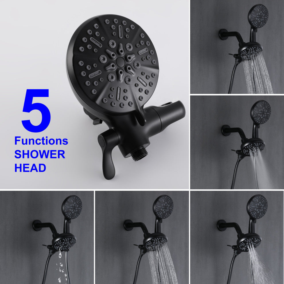 Wellfor Shower Faucet, 4.72" Large Face Handheld Shower Head
