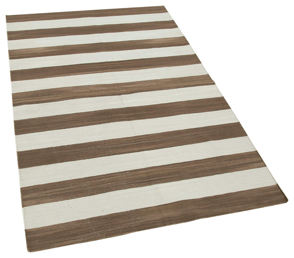 Rug N Carpet - Handmade Wool 3' 6'' x 5' 5'' Geometric Dhurrie Kilim Rug