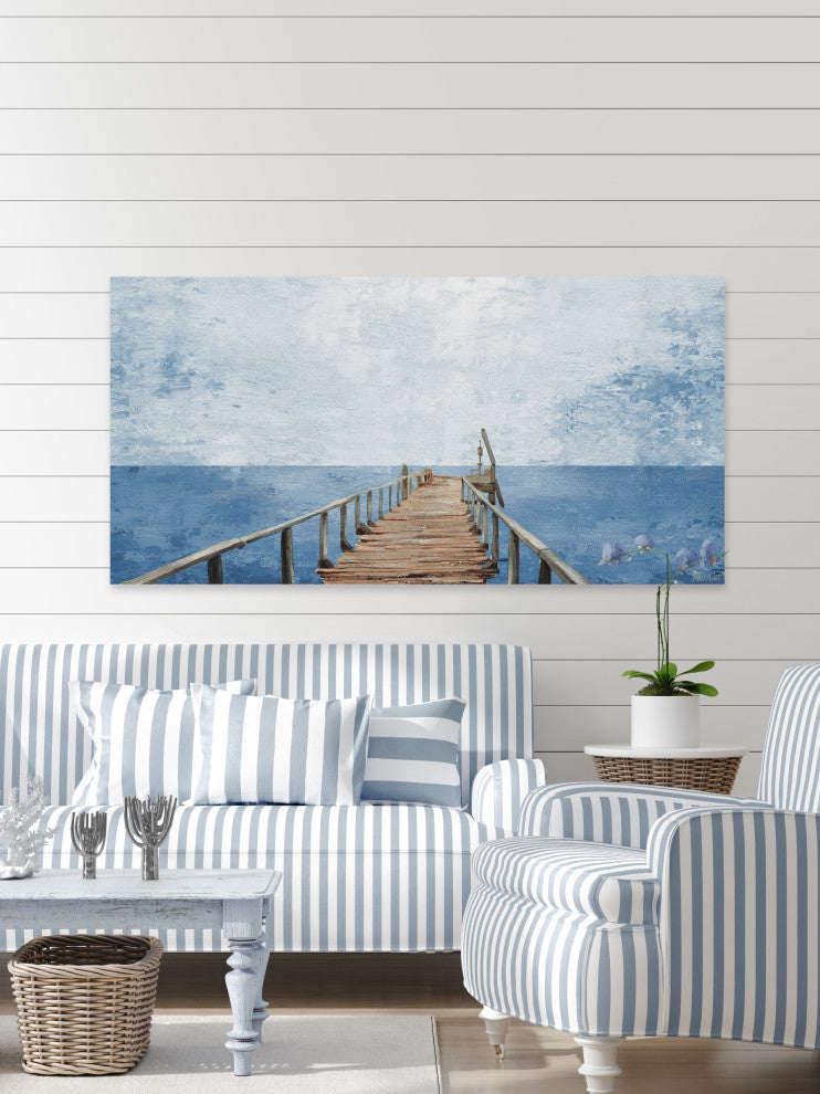 "It's Fishing Time" Painting Print on Wrapped Canvas, 24x12