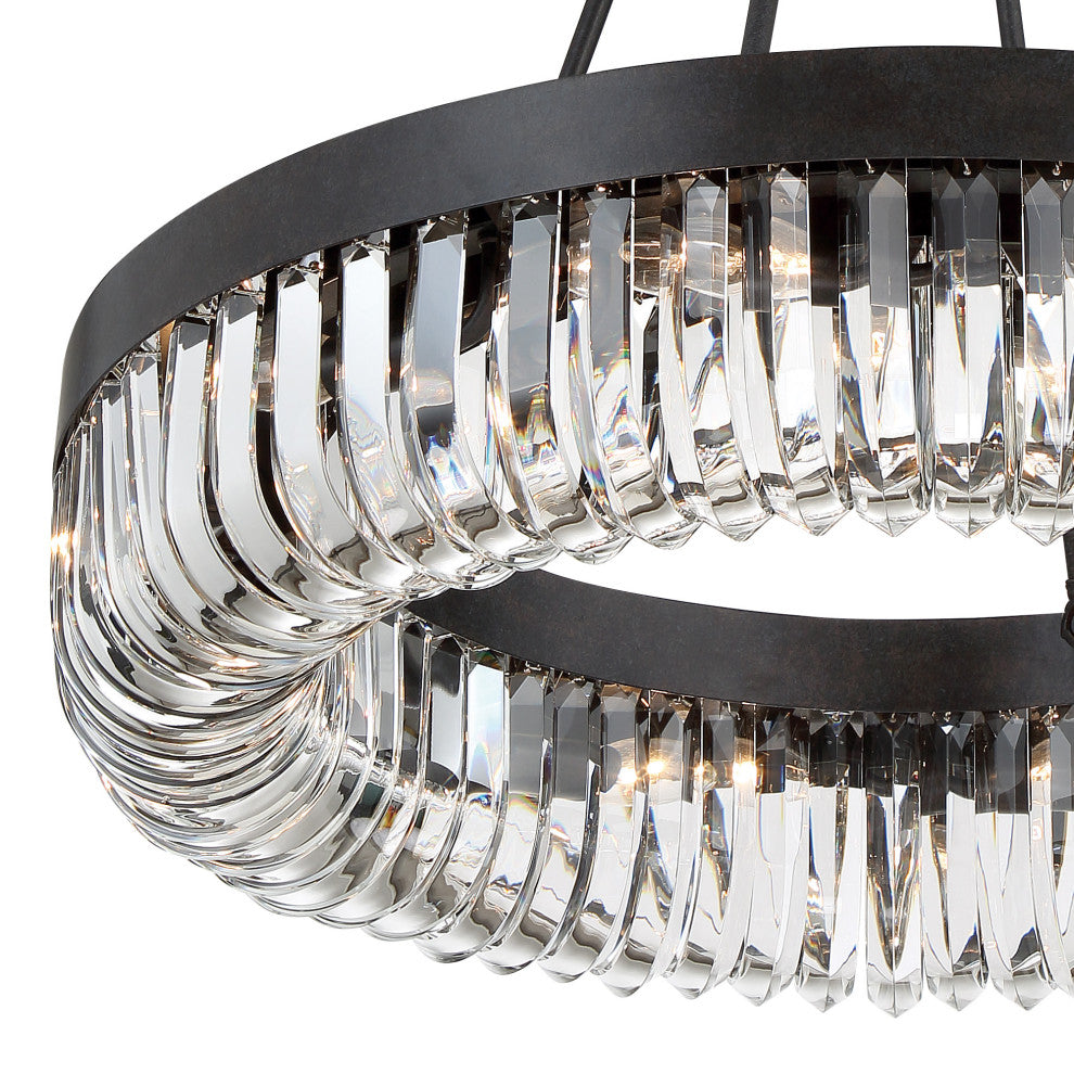 Crystorama Lighting Group ALI-B2010 Alister 10 Light 28"W Ring - Charcoal