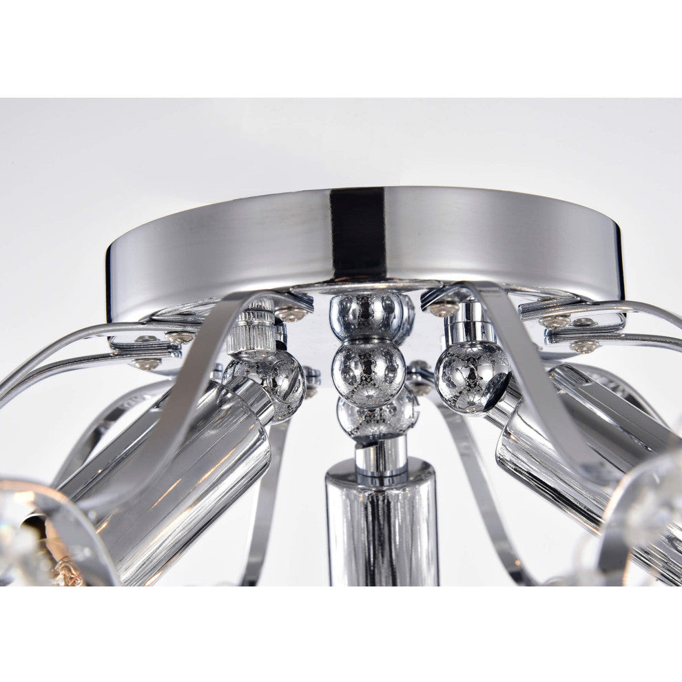 Zelda Elegant 3-light Chrome Crystal Flush Mount