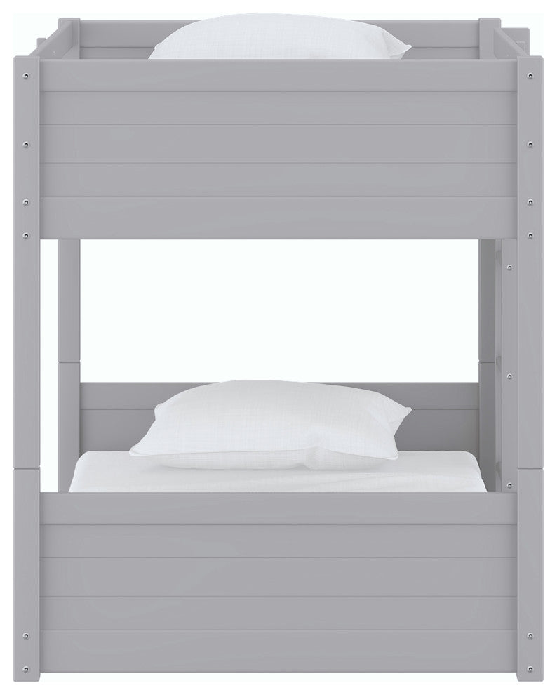 Hillsdale Capri Wood Twin Over Twin Size Floor Bunk Bed with Ladder