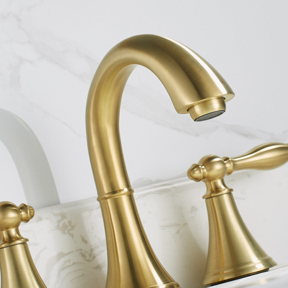 Florence Two-Handle 8" Widespread Bathroom Faucet Brushed Gold, Brushed Gold