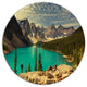 Beautiful Moraine Mountain Lake, Landscape Disc Metal Artwork, 36"