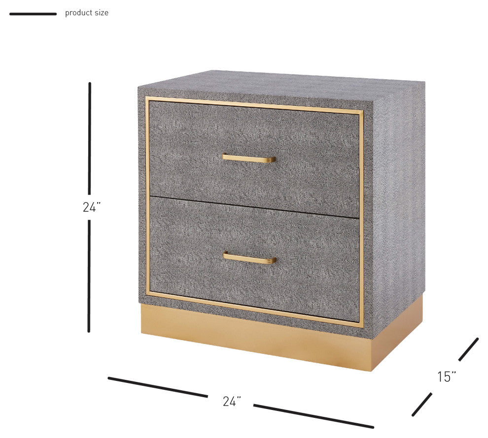 Edinburgh 2-Drawer Faux Shagreen End Table