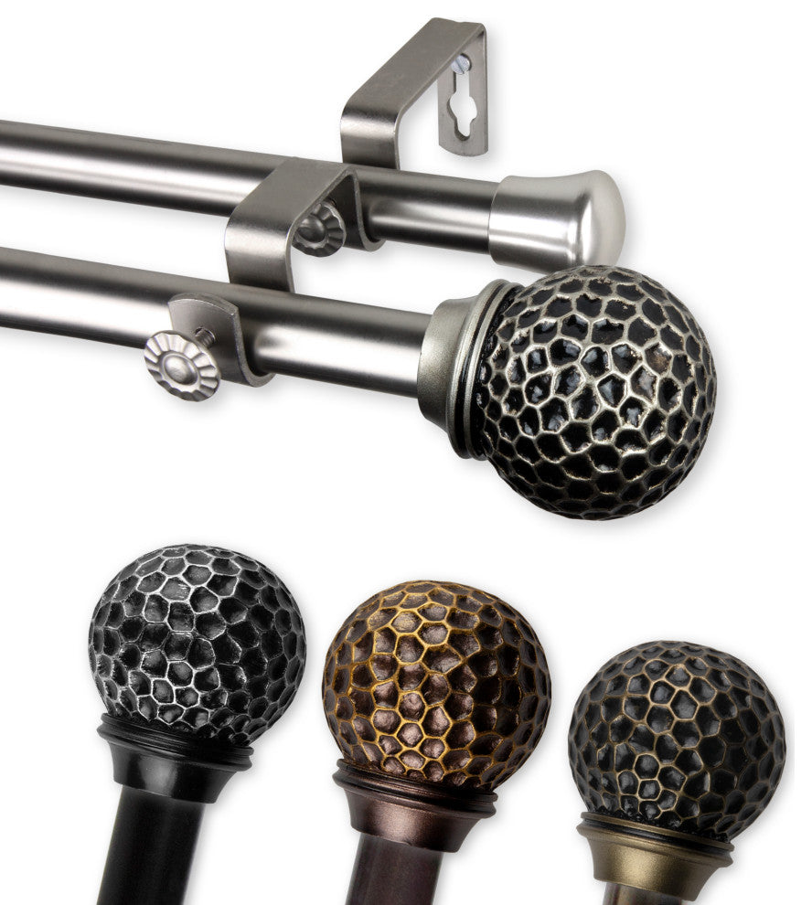 Nicholson 13/16" Double Curtain Rod Black