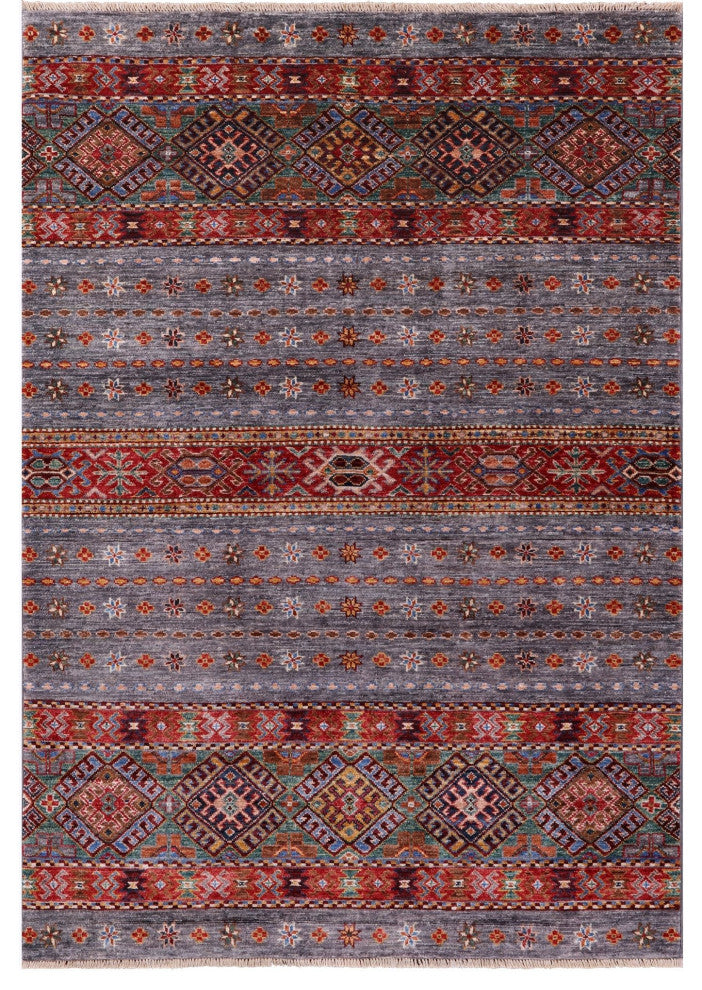 Khorjin Super Kazak Hand Knotted Rug 4' 2" X 5' 11" Q9637