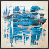 36x36 Loon, Framed Artwork, Black