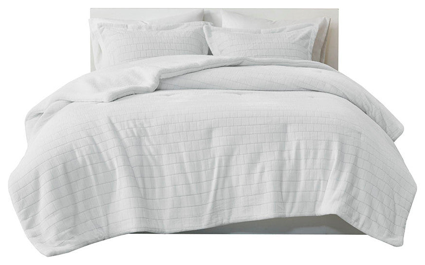 True North by Sleep Philosophy Laurie Tegula Plush Sherpa Comforter Set, Grey, W