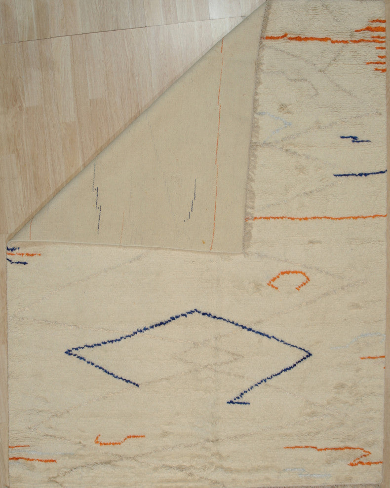 Beige Traditional Geometric Modern Moroccan Area Rug