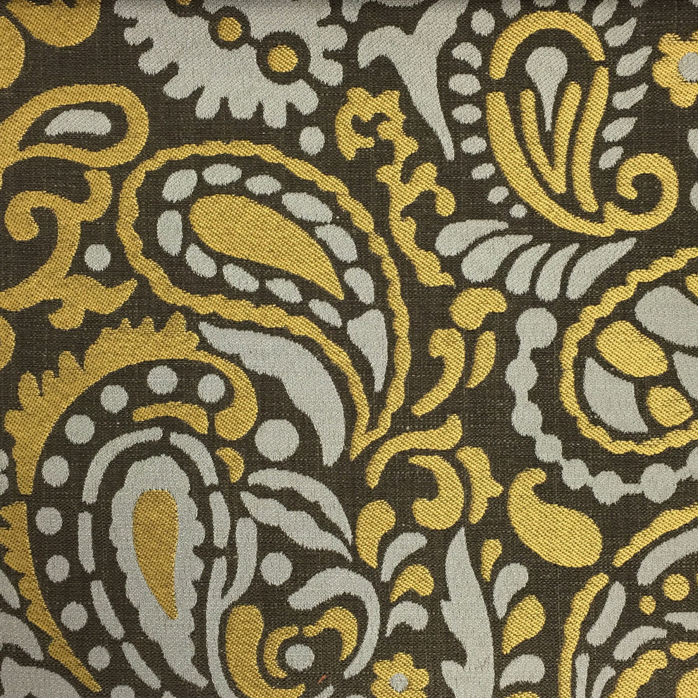 Harley Paisley Jacquard Upholstery Fabric, Golden