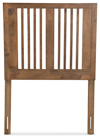 Transitional Ash Walnut Finished Wood Twin Size Headboard