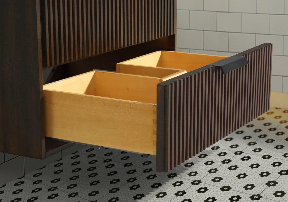 Ari Kitchen and Bath San Diego Bath Vanity, Walnut, 30", Single Sink, Floating