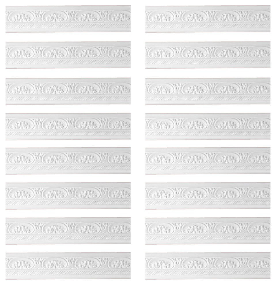 Cornice White Urethane Donnegal Ornate Design 16 Pieces Totaling 1262" Length