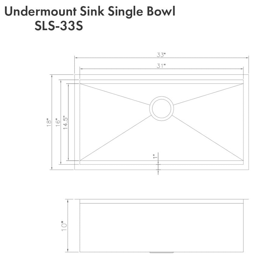 33" Garmisch Undermount Fingerprint Resistant Stainless Steel Kitchen Sink
