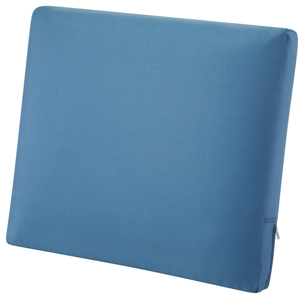 Patio Back Cushion Slip Cover and Foam, Empire Blue, 23"x20"x4"
