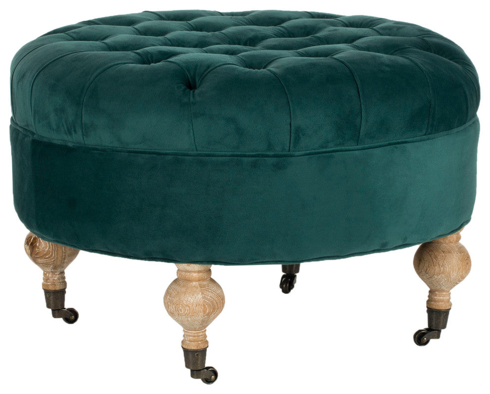 Safavieh Clara Tufted Round Ottoman, Marine