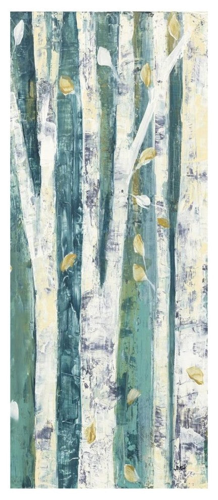 "Birches in Spring Panel III" Digital Paper Print by Julia Purinton, 18"x42"