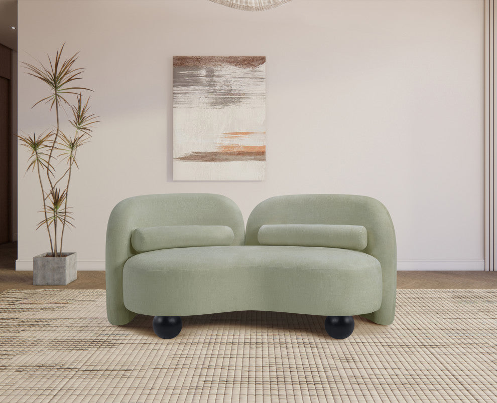 Daphne Upholstered Chair/Loveseat/Sofa, Mint, Chenille Fabric, Loveseat