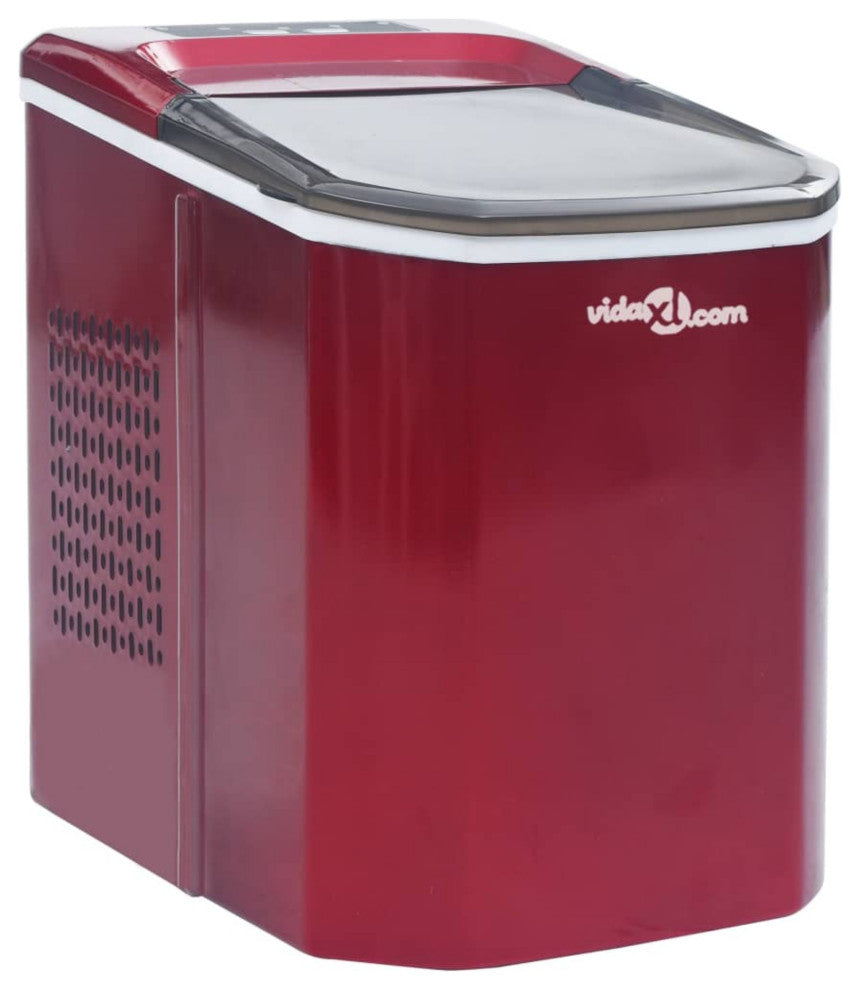 vidaXL Ice Cube Maker Red 0.37 Gallon 33.1 lbs / 24 h