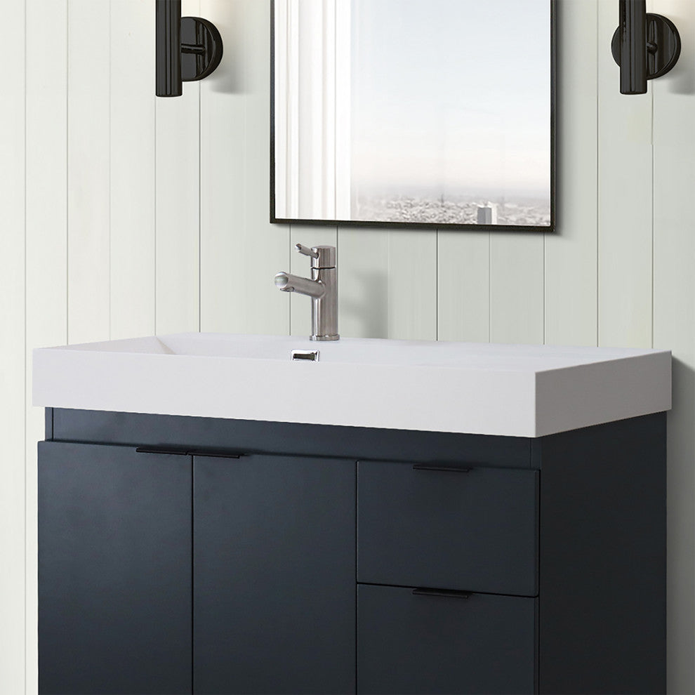 39" Composite Granite Sink Top, White