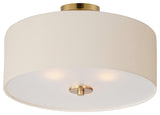 Maxim 10014OM Bongo 3 Light 18"W Semi-Flush Drum Ceiling Fixture - Natural Aged