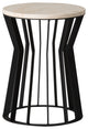 Millie Stool/Table, Black With White Granite 14X18"H