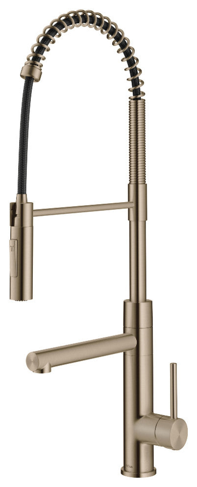 Pulldown Pot Filler Kitchen Faucet, Antique Champagne Bronze
