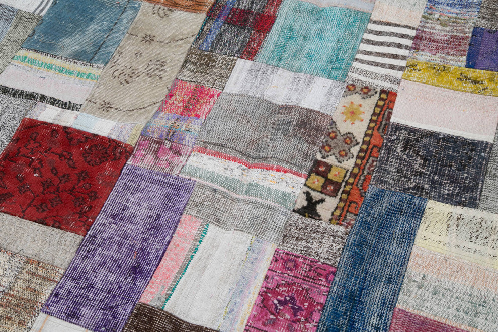 Rug N Carpet - Handmade Turkish 6' 6'' x 9' 10'' Rustic Patchwork Kilim Rug