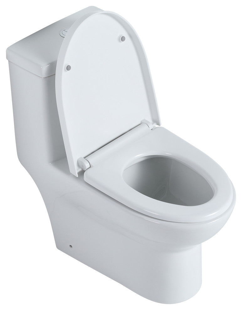 28 Inch Ceramic One Piece Toilet With Soft Close Seat