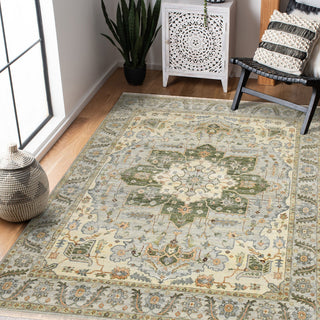 Milano Caly Area Rug, White, 8' x 10', Medallion