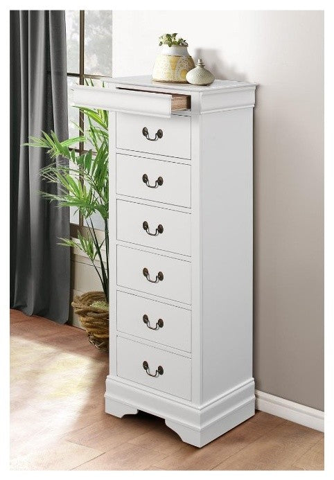 Benzara BM179884 Wooden Six Drawer Lingerie Chest, Gray