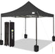 JEAREY Pop Up Canopy Tent, Outdoor Canopy, 4 Sand Bags, Black, 12x12ft