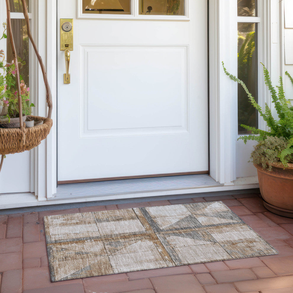 Machine Washable Indoor/Outdoor Chantille ACN1875 Copper 1'8" x 2'6" Rug