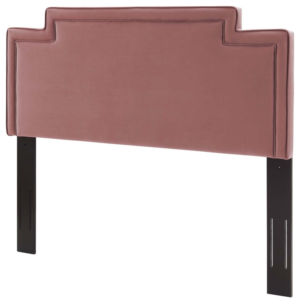 Headboard, Twin Size, Pink, Velvet, French, Mid Century Bedroom Guest Suite