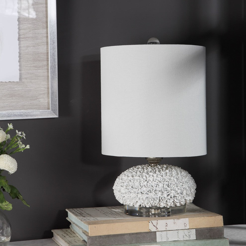 Uttermost Dellen White Floral Buffet Lamp
