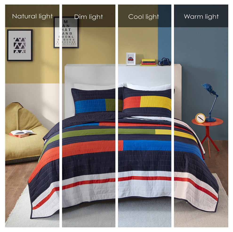 Urban Habitat Kids Morris Stripe Printed Quilt Set, Multi