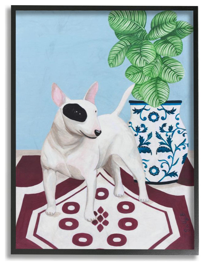 Dog And Vase Animal Pet Painting, 11"x14"