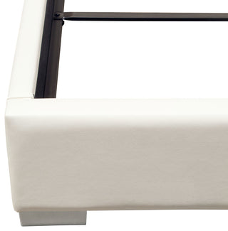Bardot Channel Tufted Queen Bed, White Leatherette by Diamond Sofa