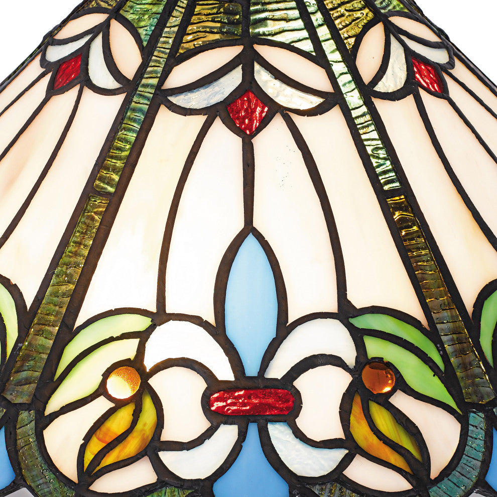 Quoizel TF6764 Giles 2 Light 25" Tall Tiffany Table Lamp - Matte Black