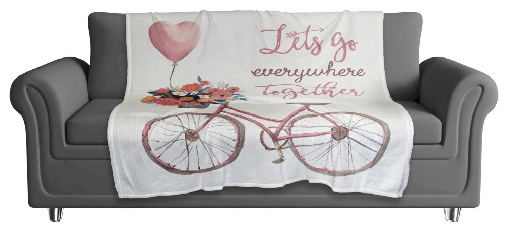 Let's Go Everywhere Together 50x60 Coral Fleece Blanket