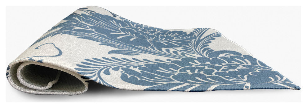 Flower Flourish French Country Chenille Area Rug
