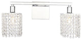 Elegant Lighting LD7008 Phineas 2 Light 18"W Bathroom Vanity - Chrome