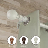 Lyndon 1" Diameter Curtain Rod, Pearl White, 48-84"