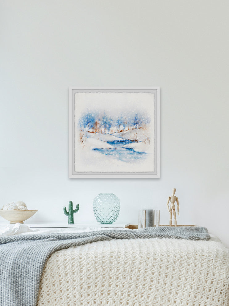 "Winter Stream" Framed Painting Print, 32x32