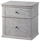 Fabric Upholstered Wooden Nightstand with Two Drawers, Light Gray