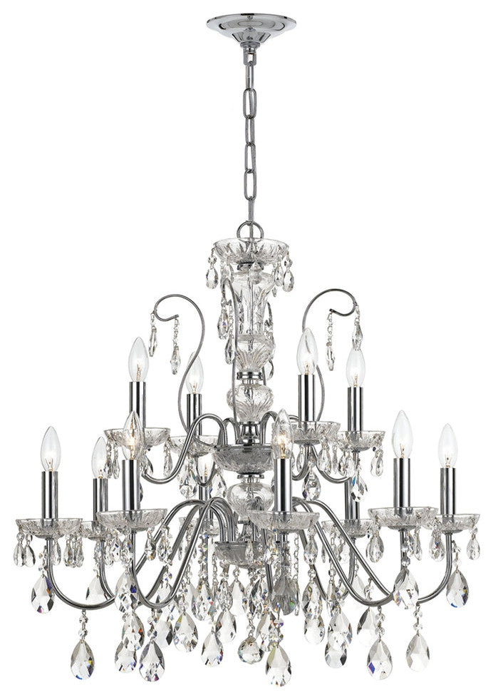 Crystorama 3029-CH-CL-S, 12-Light Chandelier, Polished Chrome