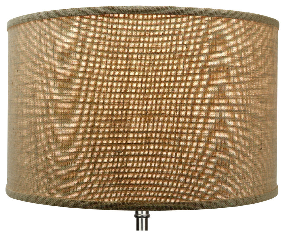 Fenchel Shades, 18"x18"x12" Spider Attachment Drum Lamp Shade, Burlap Natural
