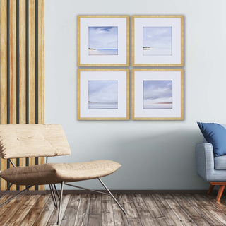 Shores Artwork, Set of 4, 21"x21"