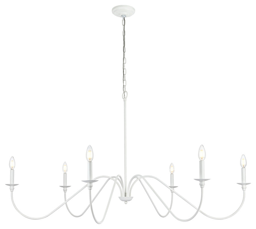 Living District Rohan 54" Chandelier in White